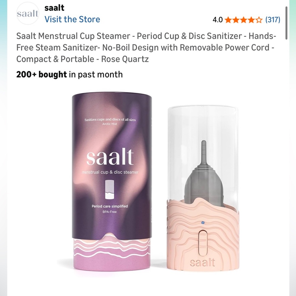 Saalt Menstrual Cup Steamer in Pink